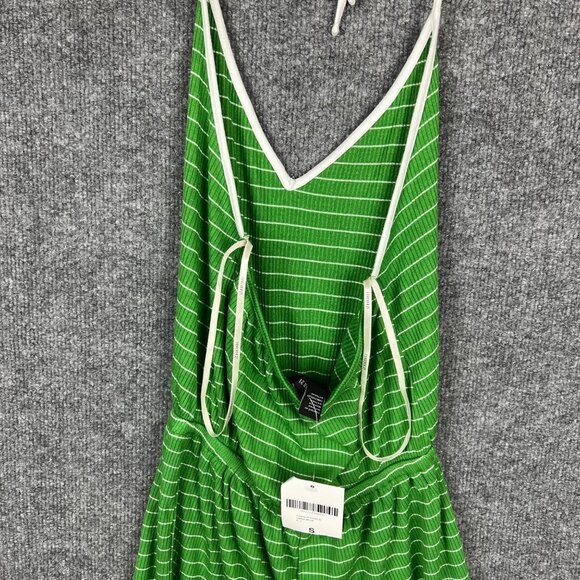 NEW Forever 21 Striped Spaghetti Strap Romper Green SZ Small - Picture 4 of 9